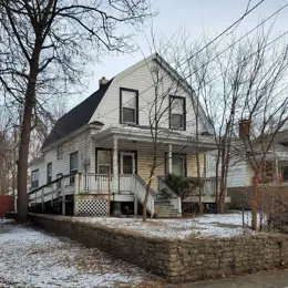 white two story house