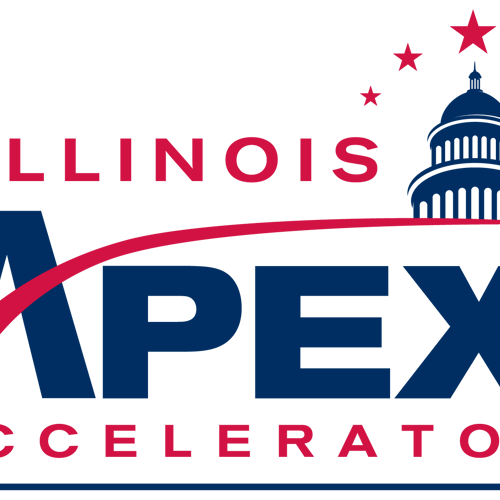 Illinois APEX Accelerator logo with graphic of capitol building and five red stars
